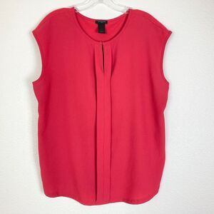 Ann Taylor Career Top Size L Pink Sleeveless Office Business